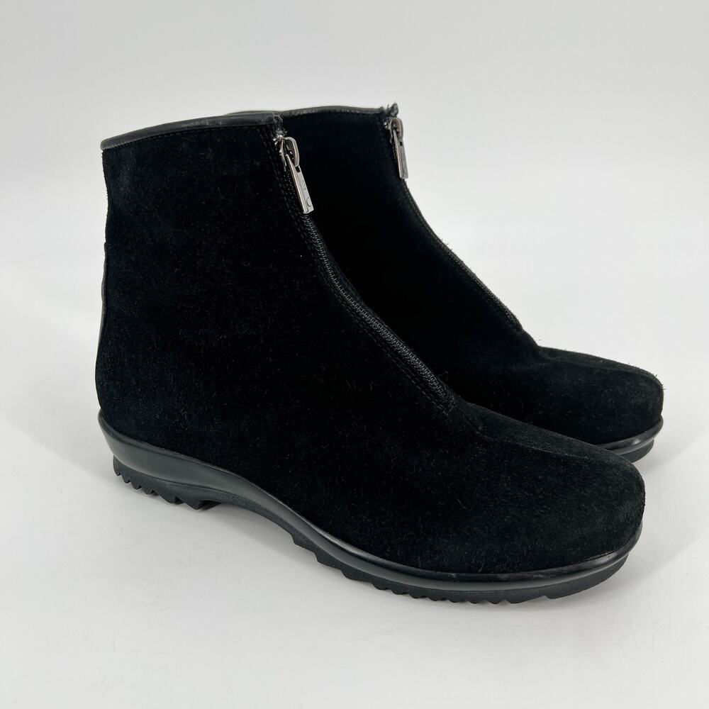 La Canadienne Tiana Boots Women 7 Black Suede Leather Faux Fur Lined Waterproof